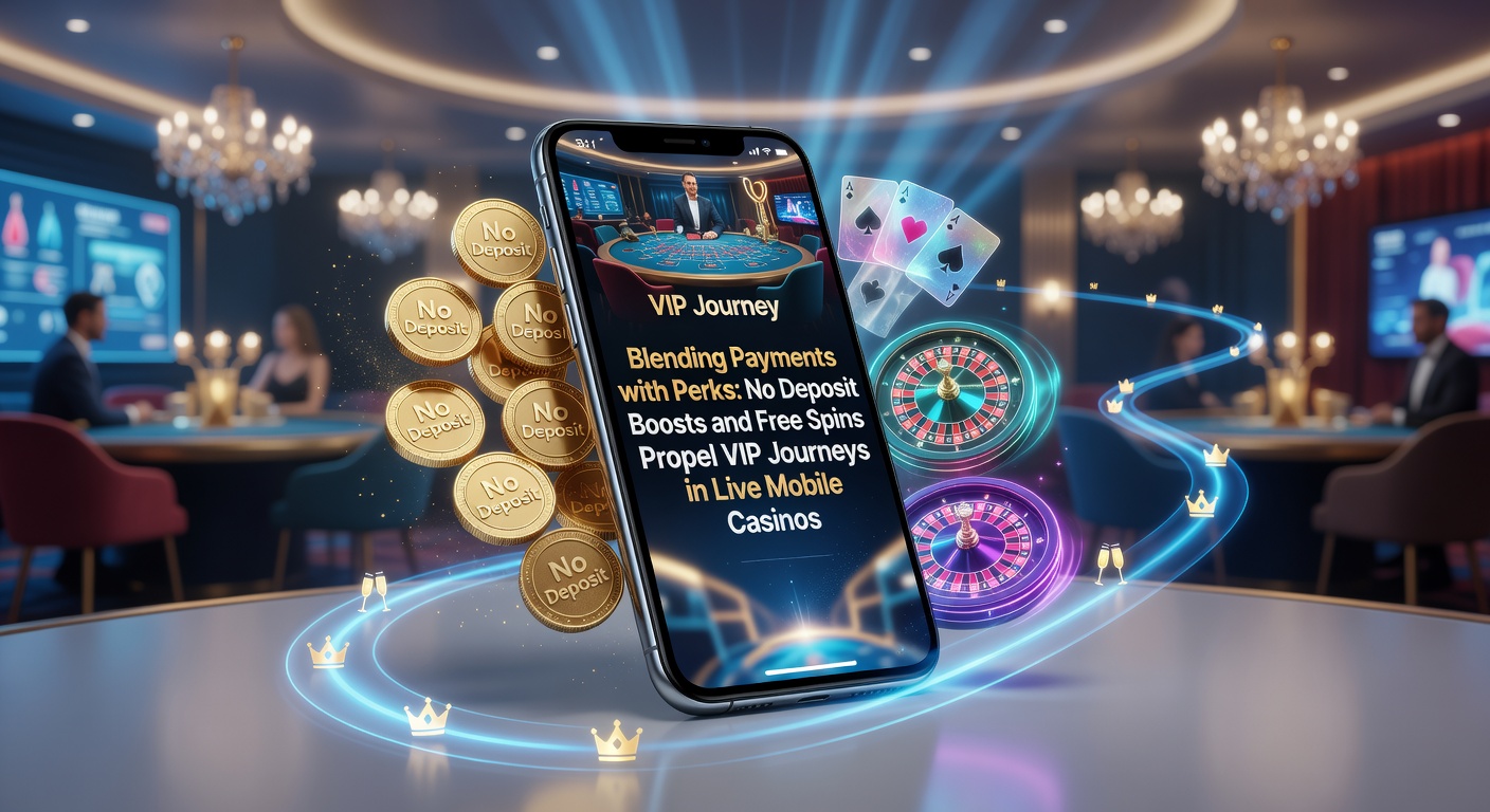 Dynamisches Interface eines Live Mobile Casinos mit VIP-Level-Anzeige und No-Deposit-Bonus-Pop-up