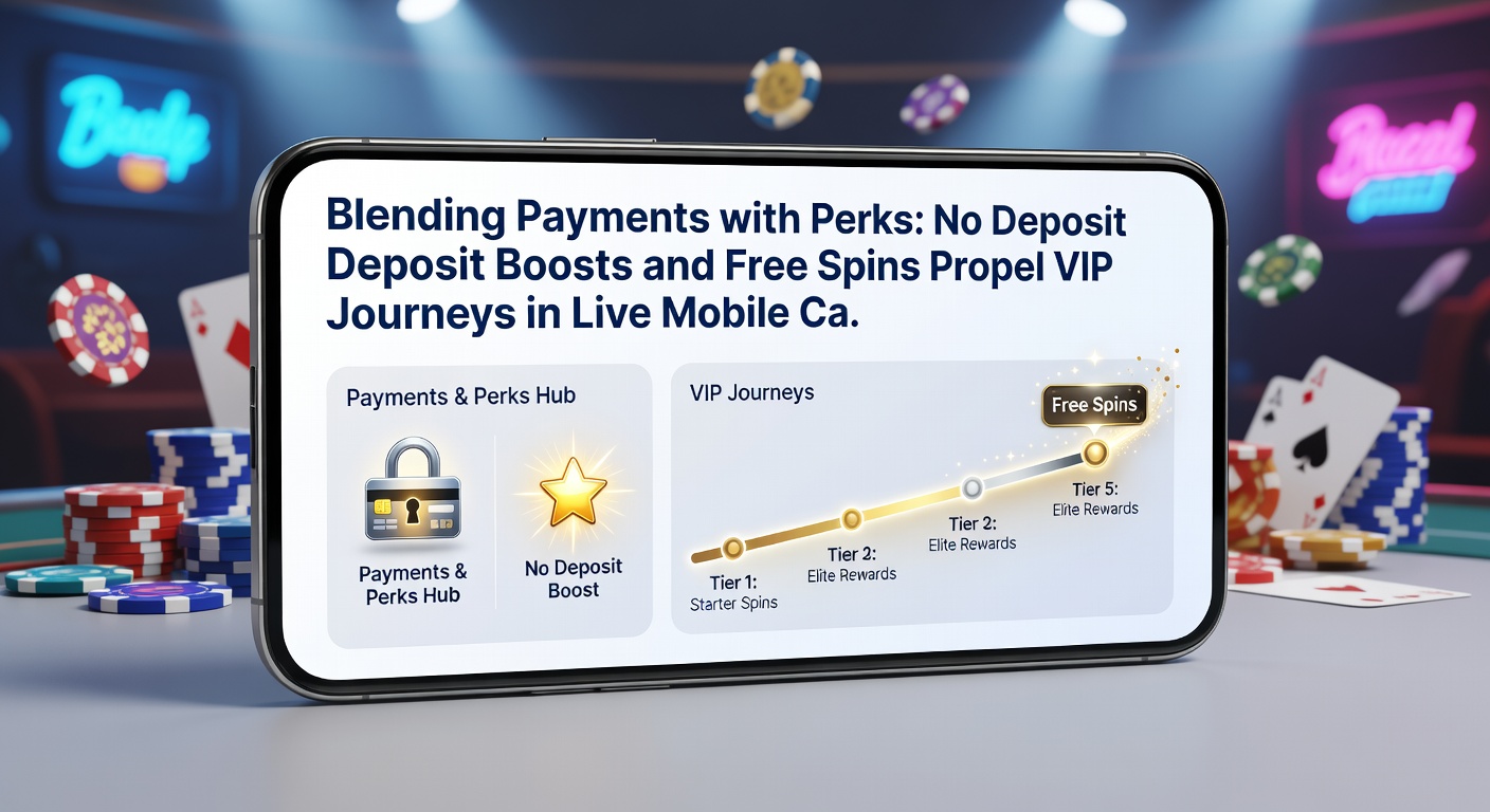 VIP-Leiter in einem Live Casino App mit Free Spins-Icons und Zahlungsoptionen im Vordergrund