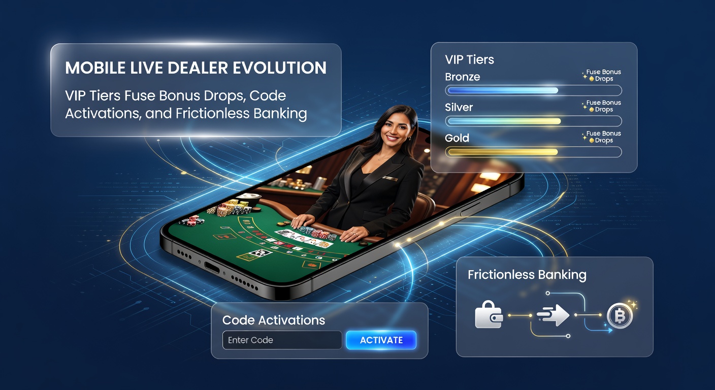 VIP-Spieler am Mobile-Gerät mit fallendem Bonus-Drop und Banking-Icon, illustriert die Fusion von Features