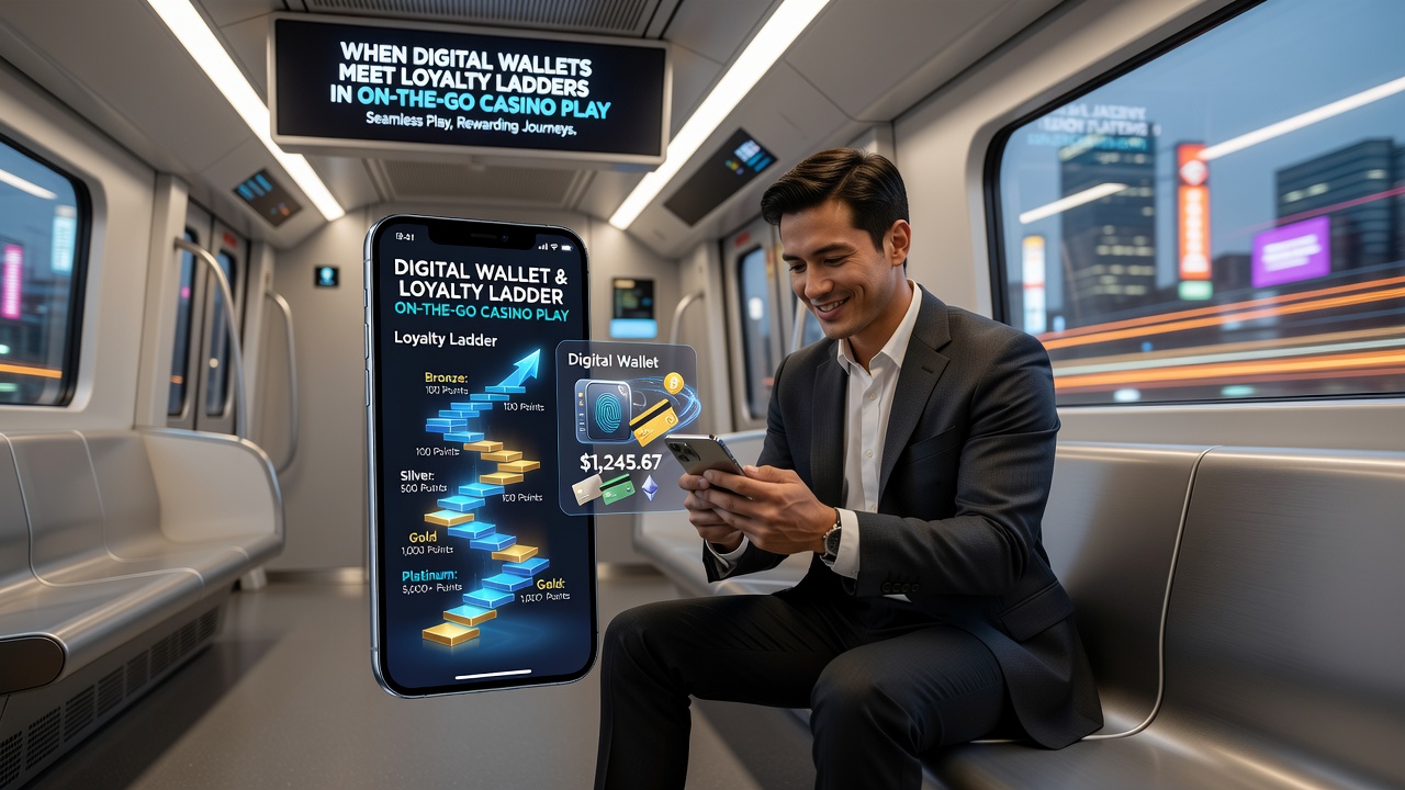 Visualisierung von Transaktionspfaden und Loyalitätsstufen in einer mobilen Casino-App